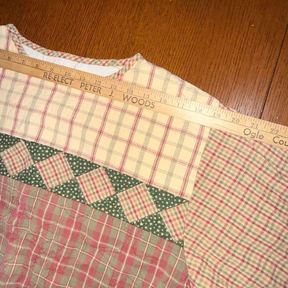 Vintage Handmade Quilted Patchwork Pullover Top Cottagecore Folk Art L - Picture 10 of 12